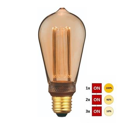 Freelight Led Lamp Gold Ø 64mm 4.3 Watt incl. 3-Step Dimmer Goud