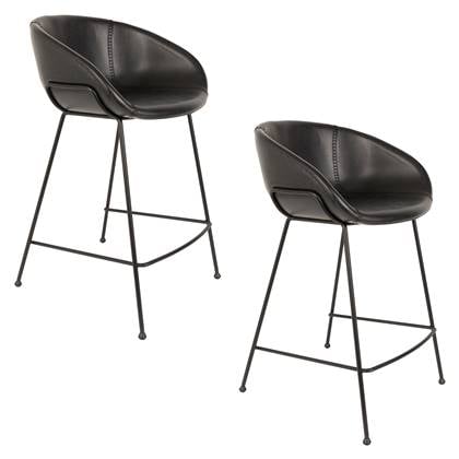 Zuiver Feston Barkruk 65 cm Zwart - Set van 2
