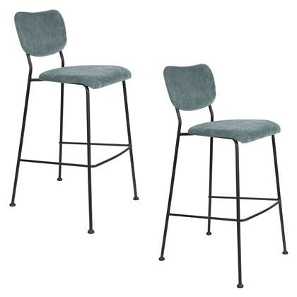 Zuiver Benson Barkruk 75,5 cm Grijs|Blauw - Set van 2