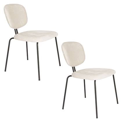 Housecraft Living Bouton Eetkamerstoelen Off White - Set van 2