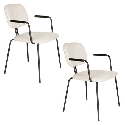 Housecraft living Bouton Eetkamerstoelen Off White - Set van 2