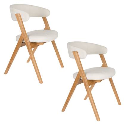 Zuiver Pom Eetkamerstoelen Beige - Set van 2