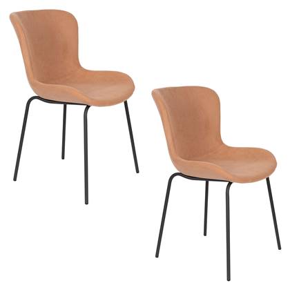 Housecraft Living Junzo Rib Eetkamerstoelen Oudroze - Set van 2