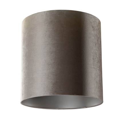 QAZQA cilinder velours - Klassieke Lampenkap - Ø 40 cm - Taupe -