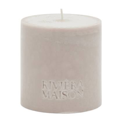Rivièra Maison - Stijlvolle Blokkaars in Flaxkleur van Stéarijn van 10 cm