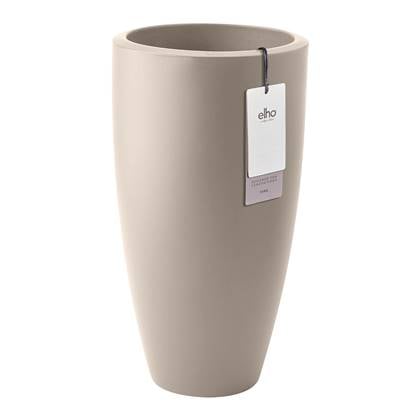 Elho June Round High 30 - Beige - L 30 x B x H 53 cm - Binnen en Buiten - 100% gerecycled