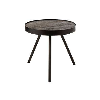J-Line bijzettafel Fien Hoog - hout|ijzer - donkerbruin|zwart