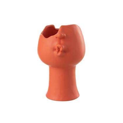 J-Line bloempot Enya - porselein - terracotta - Ø 17 cm