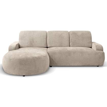 NADUVI Collection Hoekbank Alma links met slaapfunctie Beige