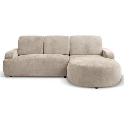 NADUVI Collection Hoekbank Alma rechts met slaapfunctie Beige