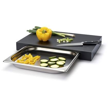 Continenta Snijplank met RVS Lade - Duracore - 48 cm x 33 cm Zwart