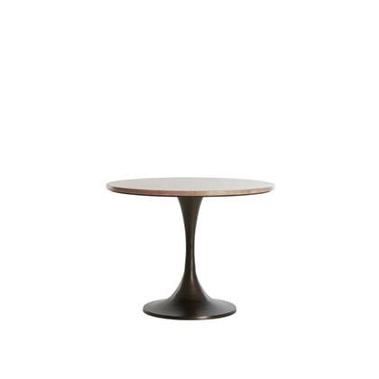 Light&living Bijzettafel Ø59x44 cm DOLIN travertin+donker bruin Rood
