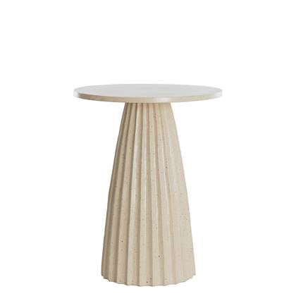 Light&living Bijzettafel Ø40x51 cm VEGLIA mat zand+licht gesp... Bruin