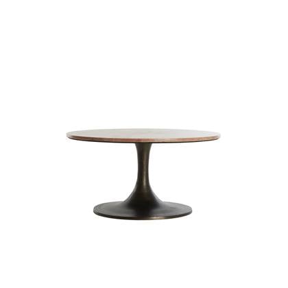 Light&living Bijzettafel Ø75x38 cm DOLIN travertin+donker bruin Rood