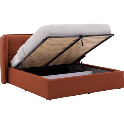 Goossens Gestoffeerd Bedframe Canon - 180 x 200 - Stof boucle Rood