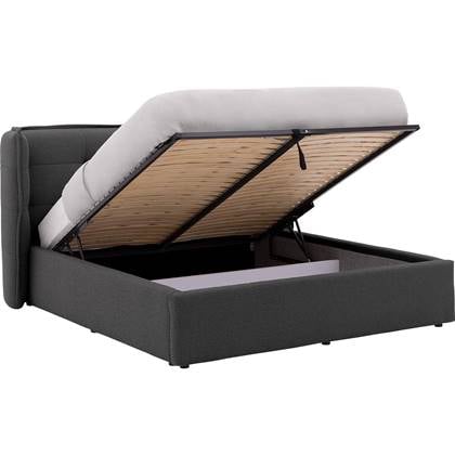 Goossens Gestoffeerd Bedframe Canon - 180 x 200 - Stof boucle Grijs