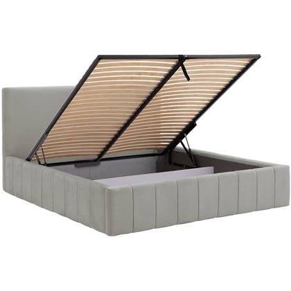 Goossens Bedframe Carte - 180 x 200 - Velours 4 - Fluweel Grijs