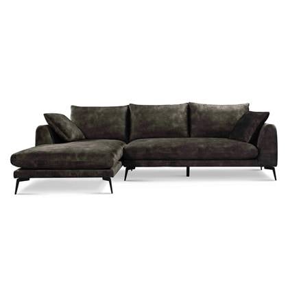 Tower living nottingham 2,5-ar + chaise l - adore 017 grey olive Grijs