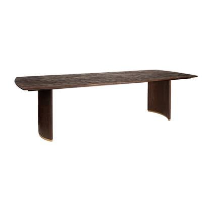 PTMD Ostara Brown mango wood diningtable 240cm gold leg