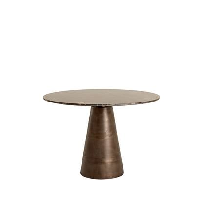 Light&living Eettafel Ø100x78 cm YNEZ donker bruin marmer+donker bruin