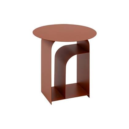 Goossens Bijzettafel Minna, 38 cm rond Bruin
