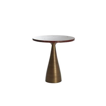 Light&living Bijzettafel Ø45x48 cm BAHIA agaat+antiek brons Rood