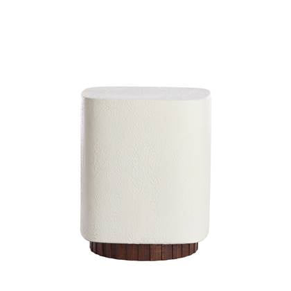 Light&living Bijzettafel 37x34x45 cm SEDDON crème+hout bruin Wit