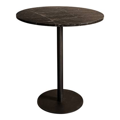 PTMD Plaza Bistrotable Round Brown Marble Taupe Base Bruin