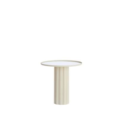 Light&living Bijzettafel Ø51x50 cm ROSARIO spiegel helder+crème Wit