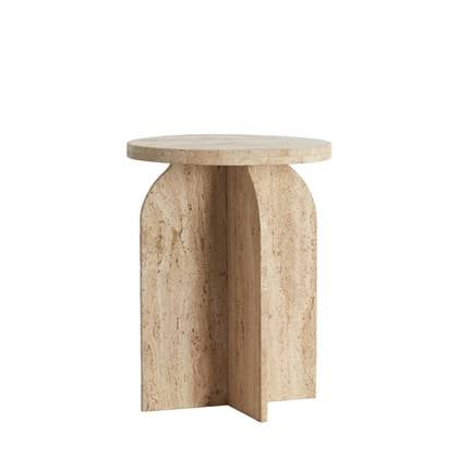 Light&living Bijzettafel Ø41x56 cm OTINIA travertin zand Bruin