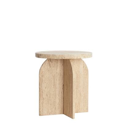 Light&living Bijzettafel Ø41x48 cm OTINIA travertin zand Bruin