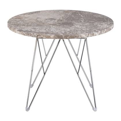 by fonQ Webby Bijzettafel Ø 55 cm - Grijs / Chroom