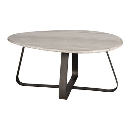 PTMD Muka Coffeetable Low Dark Grey Base White Marble