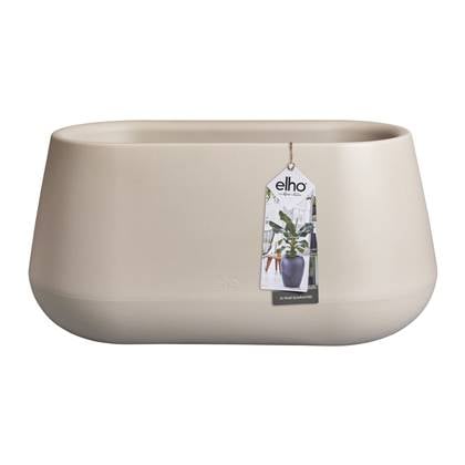 Elho Pure Cone Long Wheels 75 - Grote Plantenbak voor Binnen en Buiten - Gemaakt van Gerecycled Plastic - L74.0 x H35.8 cm - Balanced Beige