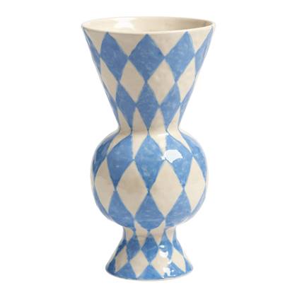 &Klevering - Vaas rhombic blue 29,5cm - Vazen