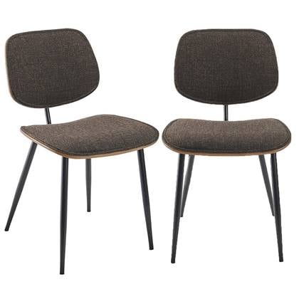 Signature - Eetkamerstoelen met stof Olympia - Bruin - Set van 2