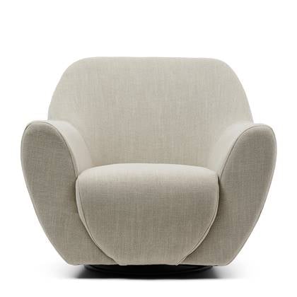 Rivièra Maison - Rotonde Stoel in F27 - Fabulous Flax, Katoen en Viscose, 101x88x88 cm