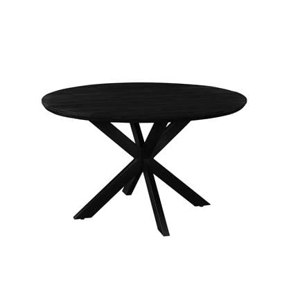 Livingfurn - Eettafel Rond 140cm -  Zwart Mangohout - Jesper