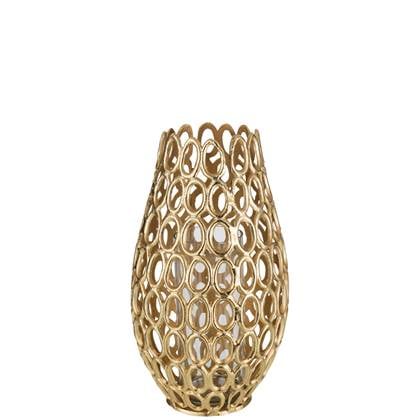 J-Line windlicht Eva Ringen - aluminium - goud - large