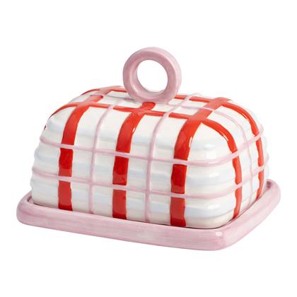 &Klevering - Boterschaaltje Plaid Pink - Schalen