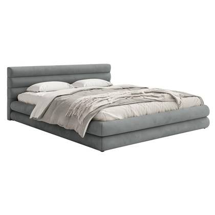 NADUVI Collection Gestoffeerd bed Alvaro chenille 180 x 200 met Grijs