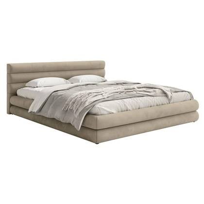 NADUVI Collection Gestoffeerd bed Alvaro chenille 180 x 200 met Beige