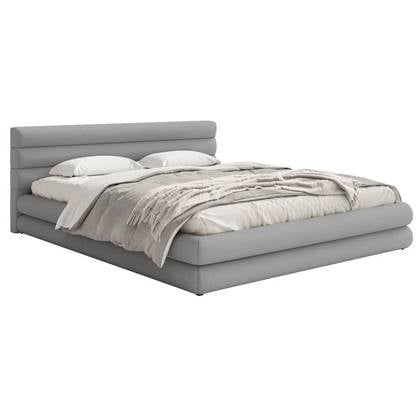 NADUVI Collection Gestoffeerd bed Alvaro chenille 180 x 200 met Grijs
