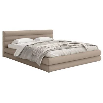 NADUVI Collection Gestoffeerd bed Alvaro chenille 180 x 200 met Beige