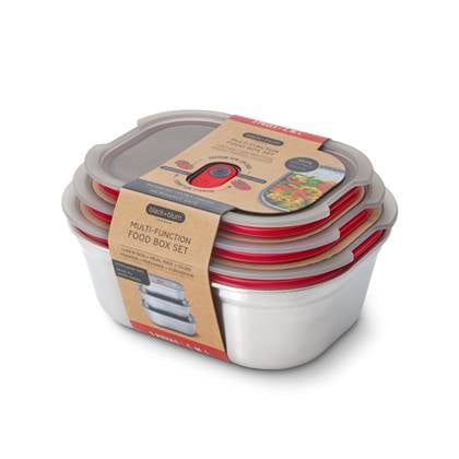 Black+Blum RVS Vershoudbakjes Set - Mix (S|M|L) Grijs