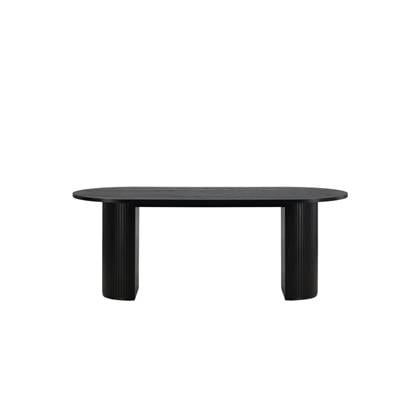 Vinta deens ovale eettafel - 200 x 90 cm - zwart