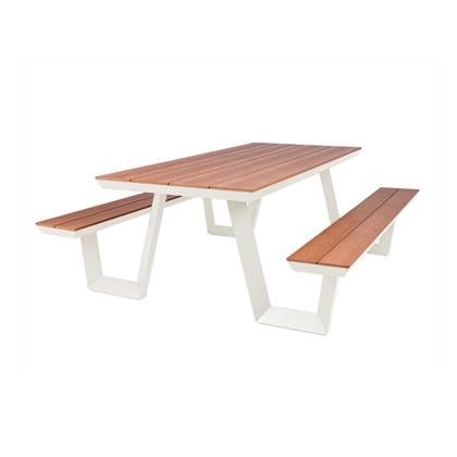 Aluminium picknicktafel 200 cm ivoor Crème