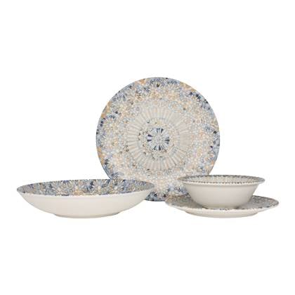 Bonna Bordenset - Luca Mosaic - 24 delig - 6 persoons - Porselein Multicolor