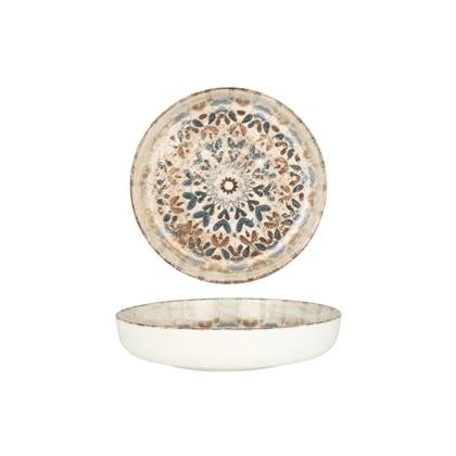 Rinart Diep bord - Aztec - Porselein - 19 cm (500cc) - set van 6