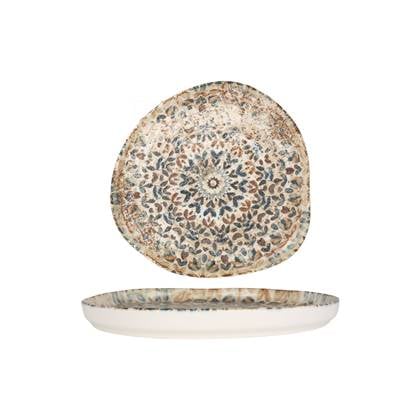 Rinart Gebaksbord - Aztec - Porselein - 20 cm - set van 6